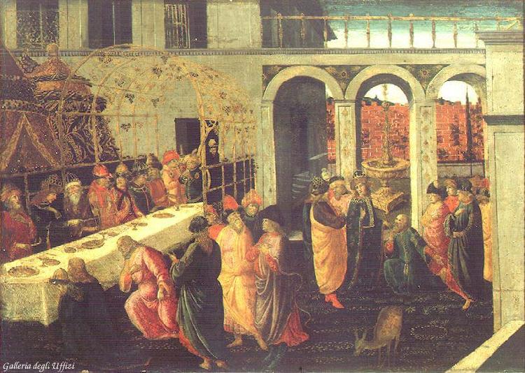 JACOPO del SELLAIO The Banquet of Ahasuerus wg